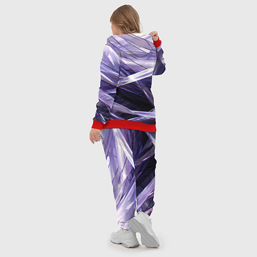 Женский костюм Фиолетовые прозрачные полосы / 3D-Красный – фото 5