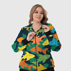 Женский 3D-костюм Камуфляж силуэты рыбок, цвет: 3D-черный — фото 2