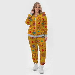 Женский 3D-костюм Игрушечные мишки и разноцветные сердца, цвет: 3D-меланж — фото 2