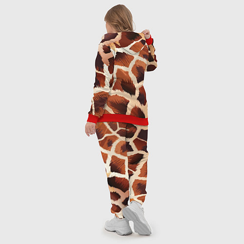 Женский костюм Пятнистый мех жирафа / 3D-Красный – фото 5
