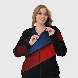 Женский 3D-костюм Синие и красные полосы, цвет: 3D-черный — фото 2