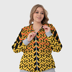 Женский 3D-костюм Золотые стрелки на чёрном фоне киберпанк, цвет: 3D-меланж — фото 2