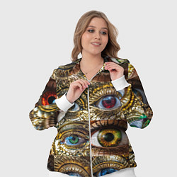 Женский 3D-костюм Металлические глаза в стиле стимпанк, цвет: 3D-белый — фото 2