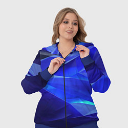 Женский 3D-костюм Black and blue abstract background sport style, цвет: 3D-синий — фото 2