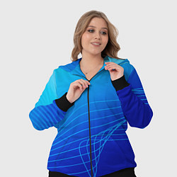 Женский 3D-костюм Синий градиент полосы, цвет: 3D-черный — фото 2