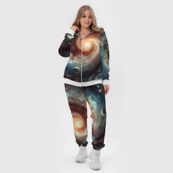 Женский 3D-костюм Далёкая неоновая галактика - нейросеть, цвет: 3D-белый — фото 2