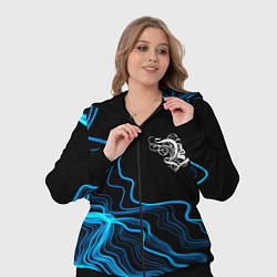 Женский 3D-костюм Burzum sound wave, цвет: 3D-черный — фото 2
