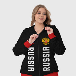 Женский 3D-костюм Россия три полоски на черном фоне, цвет: 3D-красный — фото 2