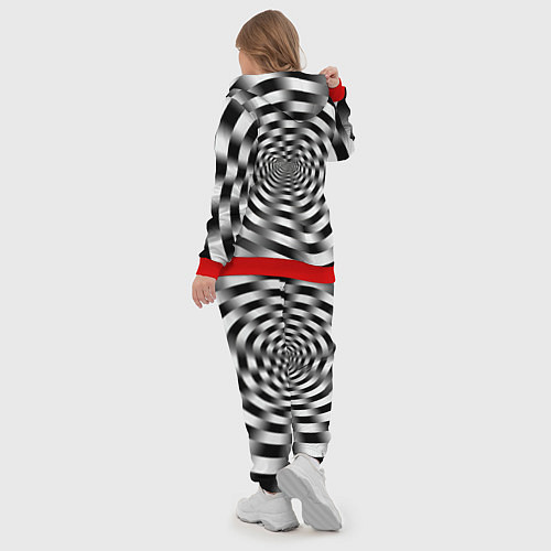 Женский костюм Оптическая иллюзия спиральное заклинание / 3D-Красный – фото 5