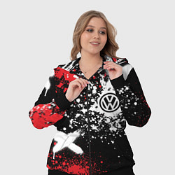Женский 3D-костюм Фольксваген на фоне граффити и брызг красок, цвет: 3D-черный — фото 2