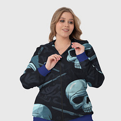 Женский 3D-костюм Черепа и ножи, цвет: 3D-синий — фото 2