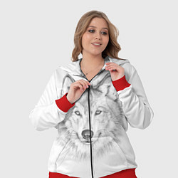 Женский 3D-костюм Нарисованный волк зубами щёлк, цвет: 3D-красный — фото 2