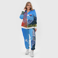 Женский 3D-костюм Горы России с флагом, цвет: 3D-белый — фото 2
