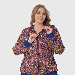 Женский 3D-костюм Драгоценный фиолетово-медный абстракция, цвет: 3D-синий — фото 2