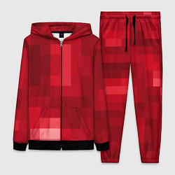 Женский 3D-костюм Red cubes abstraction, цвет: 3D-черный