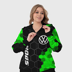 Женский 3D-костюм Volkswagen green sport hexagon, цвет: 3D-черный — фото 2