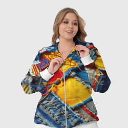 Женский 3D-костюм Colorful denim patchwork - ai art, цвет: 3D-белый — фото 2