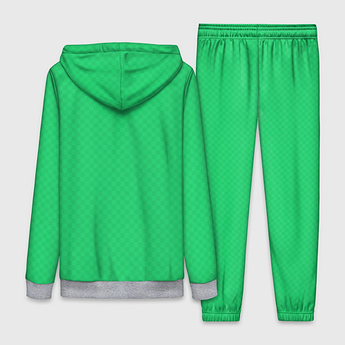 Женский костюм Яркий зелёный текстурированный в мелкий квадрат / 3D-Меланж – фото 2