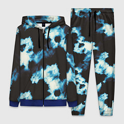 Женский 3D-костюм Чёрно синий тай дай, цвет: 3D-синий