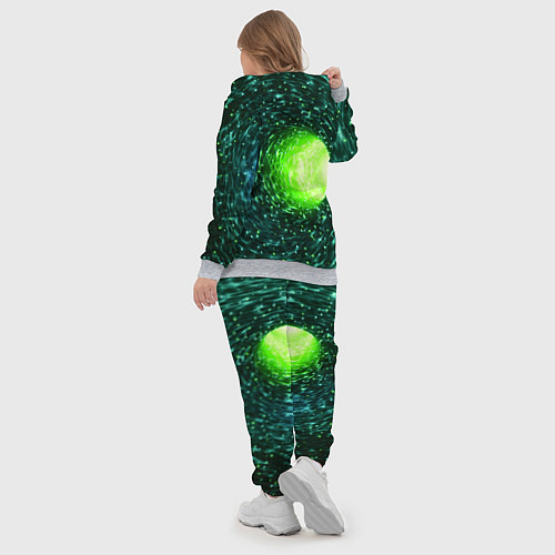 Женский костюм Червоточина - зеленый водоворот со свечением / 3D-Меланж – фото 5