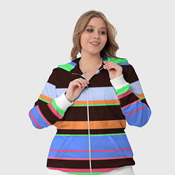 Женский 3D-костюм Разноцветный полосатый, цвет: 3D-белый — фото 2