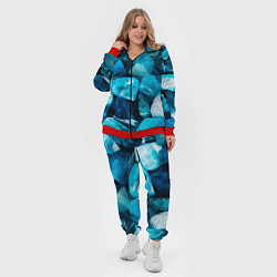 Женский 3D-костюм Аквамарин камни минералы крупный план, цвет: 3D-красный — фото 2