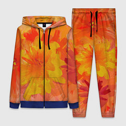 Женский 3D-костюм Абстракция цветы мастихин, цвет: 3D-синий