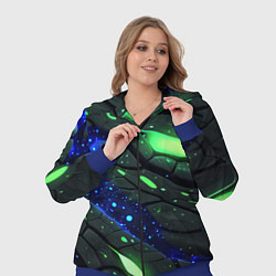 Женский 3D-костюм Разлом плит с зеленым свечением, цвет: 3D-синий — фото 2