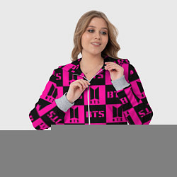 Женский 3D-костюм BTS pattern pink logo, цвет: 3D-меланж — фото 2