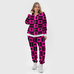 Женский 3D-костюм BTS pattern pink logo, цвет: 3D-белый — фото 2