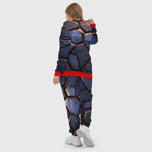 Женский костюм Темная абстрактная объемная плитка / 3D-Красный – фото 5
