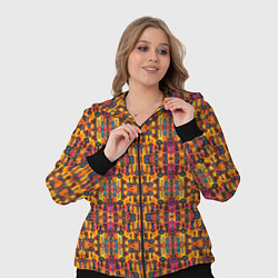 Женский 3D-костюм Розово-оранжевый африканский узор, цвет: 3D-черный — фото 2