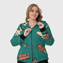 Женский 3D-костюм Предметы для путешествий, транспорт, цвет: 3D-черный — фото 2