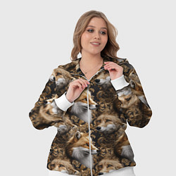 Женский 3D-костюм Лакшери паттерн с золотыми лисицами, цвет: 3D-белый — фото 2