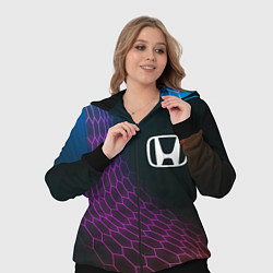 Женский 3D-костюм Honda neon hexagon, цвет: 3D-черный — фото 2