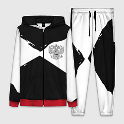 Женский 3D-костюм Герб рф абстрактные краски, цвет: 3D-красный