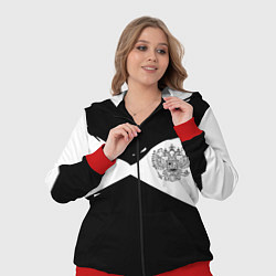 Женский 3D-костюм Герб рф абстрактные краски, цвет: 3D-красный — фото 2