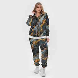 Женский 3D-костюм Черный мрамор с золотом, цвет: 3D-белый — фото 2