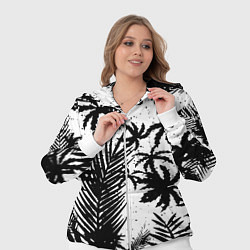 Женский 3D-костюм Чёрно белые пальмы, цвет: 3D-белый — фото 2