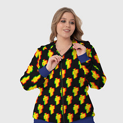 Женский 3D-костюм Billie Eilish glitch pattern, цвет: 3D-синий — фото 2
