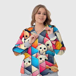 Женский 3D-костюм Geometric pattern with kittens - ai art, цвет: 3D-меланж — фото 2