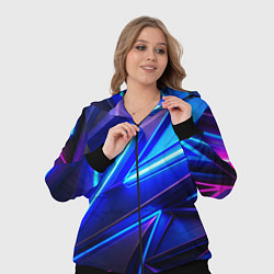 Женский 3D-костюм Яркие неоновые геометрические линии, цвет: 3D-черный — фото 2