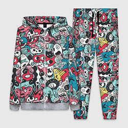 Женский 3D-костюм Дудл животные абстракция, цвет: 3D-меланж