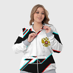 Женский 3D-костюм Россия спортивная геометрия глитч, цвет: 3D-меланж — фото 2