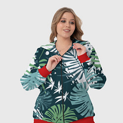 Женский 3D-костюм Листья тропических джунглей абстракция, цвет: 3D-красный — фото 2