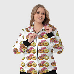 Женский 3D-костюм Пончики-фастфуд паттерн, цвет: 3D-черный — фото 2