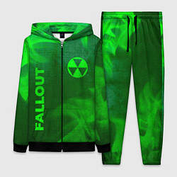 Женский 3D-костюм Fallout - green gradient вертикально, цвет: 3D-черный