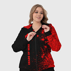 Женский 3D-костюм Gears of War - red gradient по-вертикали, цвет: 3D-черный — фото 2