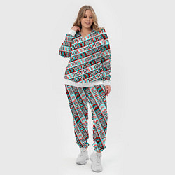 Женский 3D-костюм Ювентус глитч паттерн, цвет: 3D-белый — фото 2