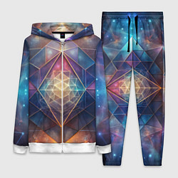 Женский 3D-костюм Космическая геометрическая абстракция, цвет: 3D-белый